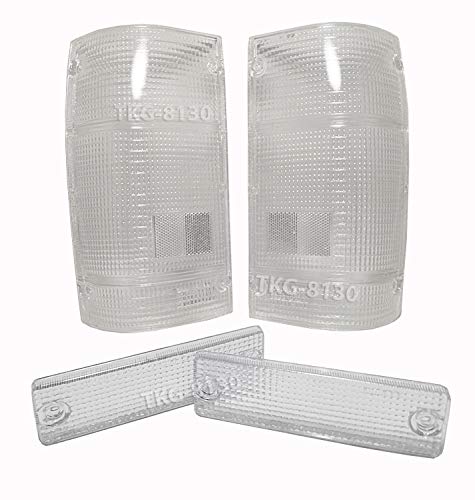 K1AutoParts Front Bumper Light Lens + Tail Light Clear Lens For Mazda B2000 B2200 B2600 Bravo 1985-1998