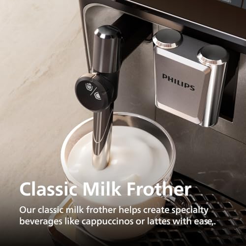 Philips 3300 Series Fully Automatic Espresso Machine with integrated milk frother and grinder, 5 Hot & Iced Coffee Pre-Sets, 40% Quieter SilentBrew, 15-Bar Pressure, Glossy Black (EP3326/90) by Philips - Image 4