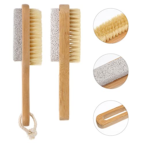 Minkissy 2 stuks houten nagelkwasten hout vingernagel penseel dop vinger nagelborstel reiniging nagelborstel manicure… - Afbeelding 3