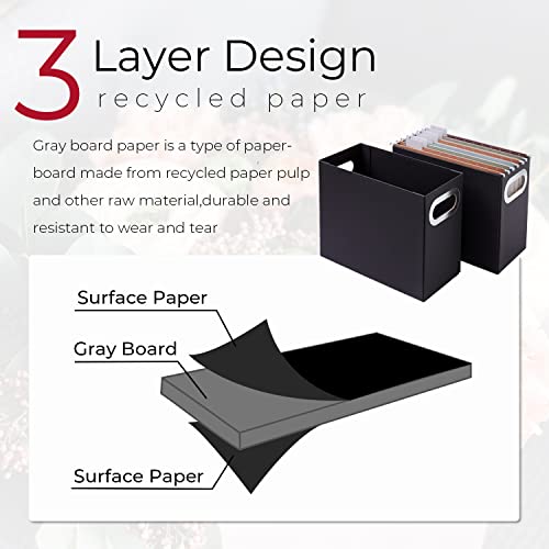 Y YOMA Pacote com 2 caixas organizadoras de arquivos penduradas com alça de papelão, caixa de arquiv