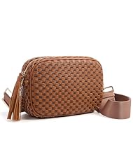 Woven Crossbody Bag - Brown Coffee