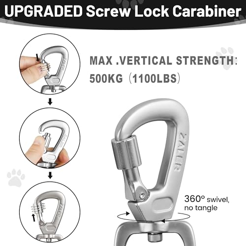 ZALER Coleira longa para cães, 15 m, 9 m, 6 m, 4,5 m e 3 m, guia de treinamento de cães, guia de ret