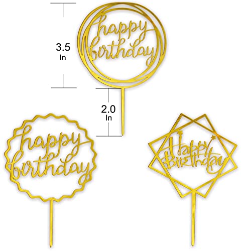 Comluge 24Pcs Rose Gold Extra Tall Long Thin Happy Birthday Candles For Cake 3Pcs Glitter Shiny Happy Birthday Cake Toppers Metallic Looking Cupcake Candles Topper (Small, Rose Gold) #TOP2