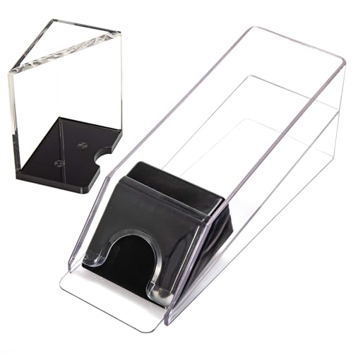 Playzaic 6-Deck Blackjack Dealer Shoe & Discard Tray Set - Smooth Card Roller and Casino Style Clear Acrylic Tabletop Design for Home Game Nights