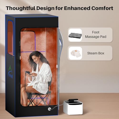 TOREAD 2025 Portable Steam Sauna for Home, Personal Full Body Sauna Tent with 1000W Steamer, Foldable Home Spa Sauna for Relaxation, Gym, Yoga(Oxford Fabric, Easy Setup, Compact Design) - Thumbnail 7