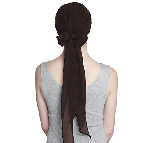 Cancer Headwear For Women Lightweight Head Scarf Coffee #TOP2