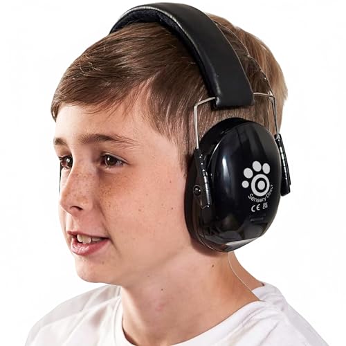 Sensory Direct Ear Defenders - Black, Noise Cancelling Headphone Protection for Kids & Adults with Sensory Integration, Autism, ASD, Asperger's & Sensory Processing Disorder