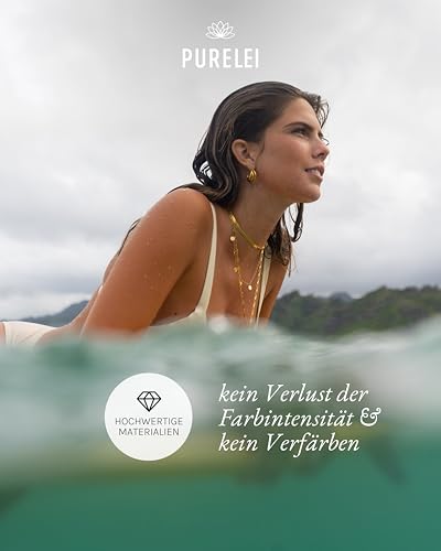 Purelei Eono Ohrringe (Gold) – Damenohrringe aus langlebigem Edelstahl – Wasserfeste Ohrringe Damen – 2 cm Durchmesser… – Ansicht 5