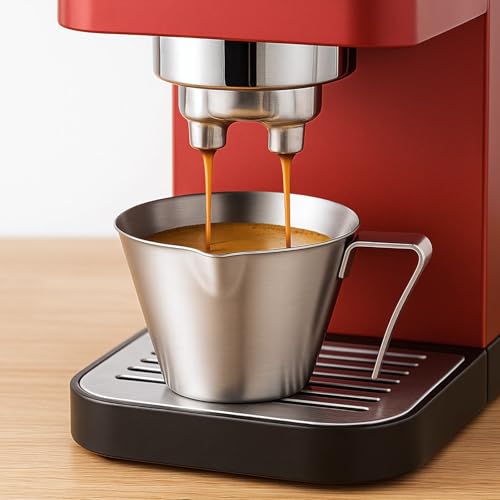 Juego de 6 Vasos Medidores Espresso Acero Inoxidable 100 ml miniatura 2