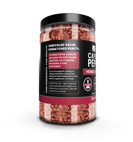 Pure Original Ingredients Cayenne Pepper (730 Capsules) No Magnesium Or Rice Fillers, Pure, Lab Verified #TOP2
