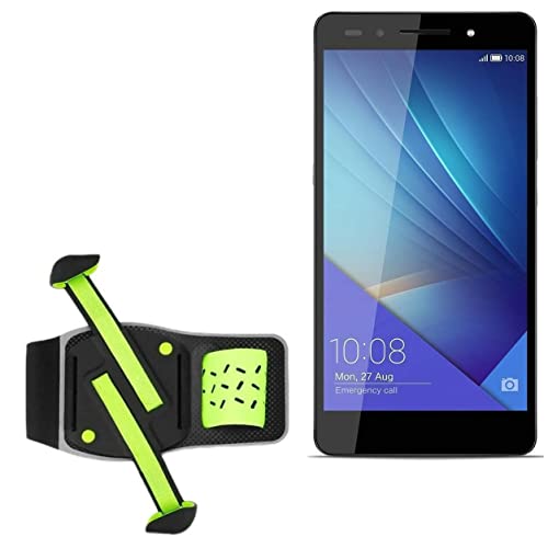 BoxWave Holster Compatible with Honor 7 - FlexSport Armband, Adjustable Armband for Workout and Running - Stark Green