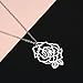 BRIGHTWINST Fashion Peony Charm Pendant Long Chain Garden Flower Necklaces Jewelry For Women Stainless Steel Femme Collier PTPNU02107