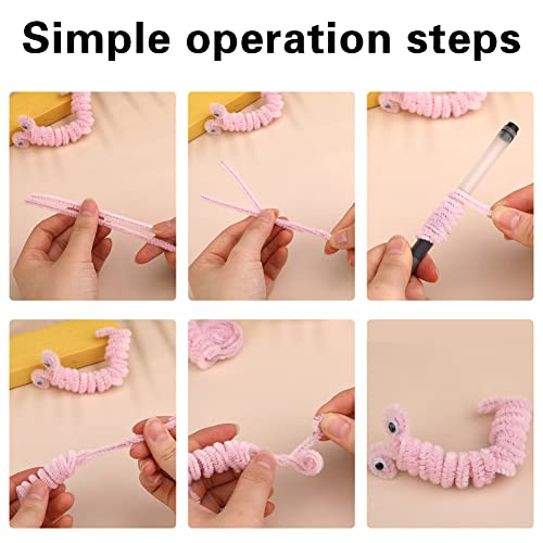 Image of 100 Pieces Pipe Cleaners Bulk Chenille Stem Light Pink Pipe Cleaners | Fuzzy Sticks Pipe Cleaners for Crafts Festival Home Decorations