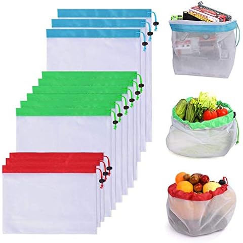Inanhoo01 Reusable Mesh Produce Bags Set Cover