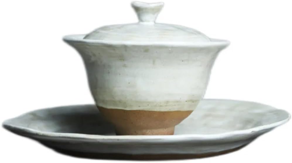 Three Colours Covered Bowl Rock Mine Clay Vintage Pottery Kung Fu Tea Ceremony Brewing