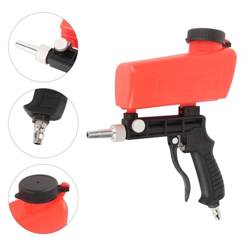 Foto von Walfront Mini Sandstrahlgerät, Hochdruckreiniger Sandstrahlpistole, Mini Handheld Portable Trockeneis Strahlgerät Druckluft, Pneumatic Aluminium Lightweight Sandstrahler