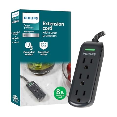 Philips 3-Outlet Surge Protector Cord SPC3434BB/37 Cover