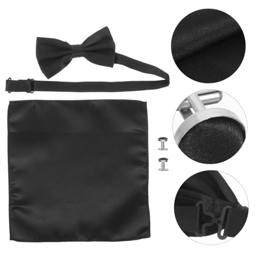 Set para hombres con moño y pañuelo de seda miniatura 3