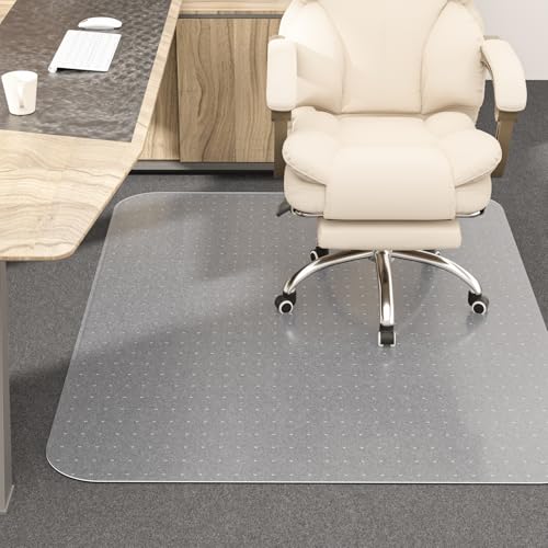 Office Chair Mat for Carpet, 48" X 60" X 0.09" Desk Chair Mat for Carpet Floors, Clear and Thick Rolling Computer Chair Mats with Non-Slip Studded for Home and Office Low Pile Carpets