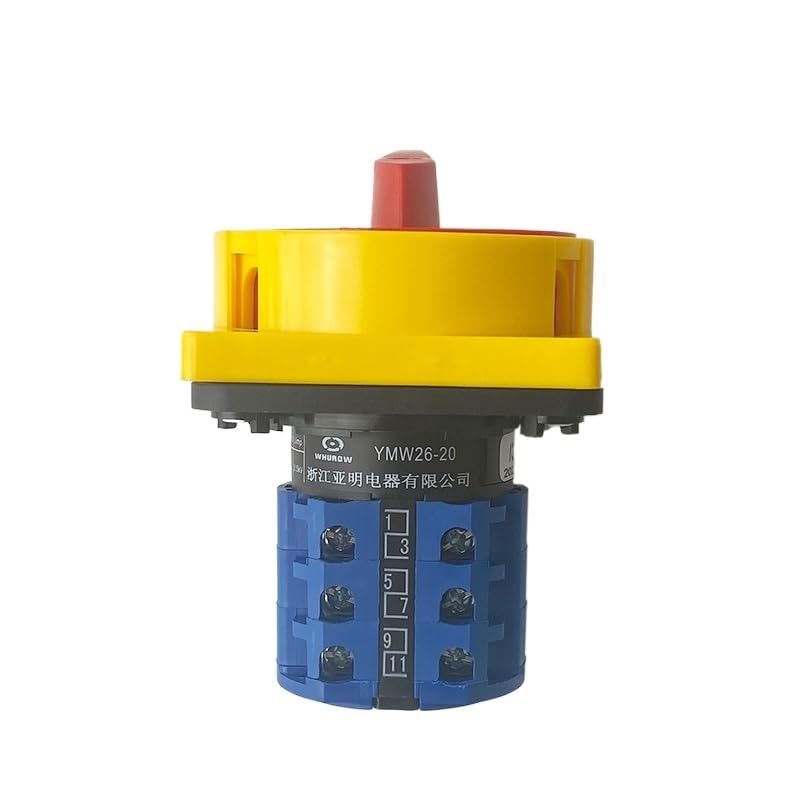 Electrical Changeover Selector 3 Poles 20A 2 Position ON-Off with Padlock Panel Isolator Rotary Cam Switch