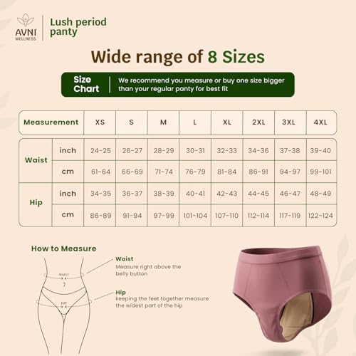 Image of Avni - Washable Period Panty | Pack of 1 | Breathable Bamboo Fabric | Medium to Heavy Flow | Protection up to 10 hrs | No Leaks, No Stains | High Waist Underwear for Women | Reusable for 2 yrs