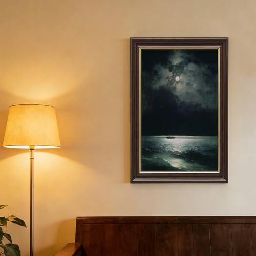 Impression toile mer Noire la nuit décoration murale bureau