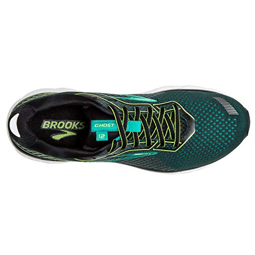 Brooks Brooks Mens Ghost 12 Running Shoe - Black/Lime/Blue Grass - D - 11.5