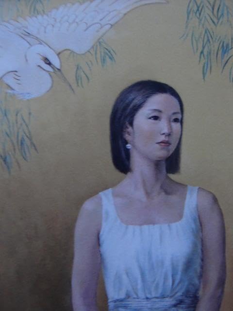 Amazon.co.jp: 阪脇 郁子 鷺約 画集画、状態良好、高級額装付