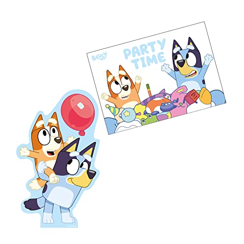 Amscan 9915645 Bluey Diecut Zaproszenie i koperta