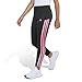 Adidas Girls' 3-Stripe 7/8 Legging with Cellphone Pocket, Black/Pink, X-Large