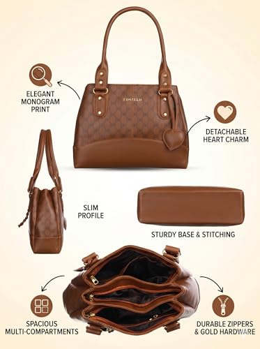 Image of Fostelo Women's Catlin Satchel Tote Handbag for Women | Ladies Purse | Stylish Shoulder Bag | Gift For Women