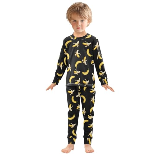 ODAWA Yellow Bananas Black Pajama Sets Footless 18M Matching Fall Pajamas3
