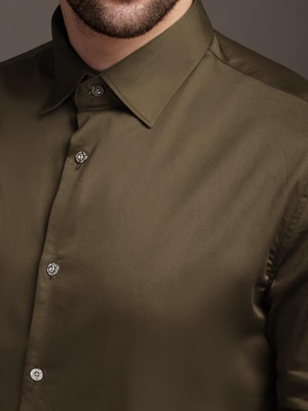 Image of The Stripp & Co Men's Full Sleeve Cotton Solid Shirt | Regular Fit Casual | Soft & Breathable Fabric | Button-Down Collared Formal,& Office Wear | Everyday Shirt | Sizes M to 2XL