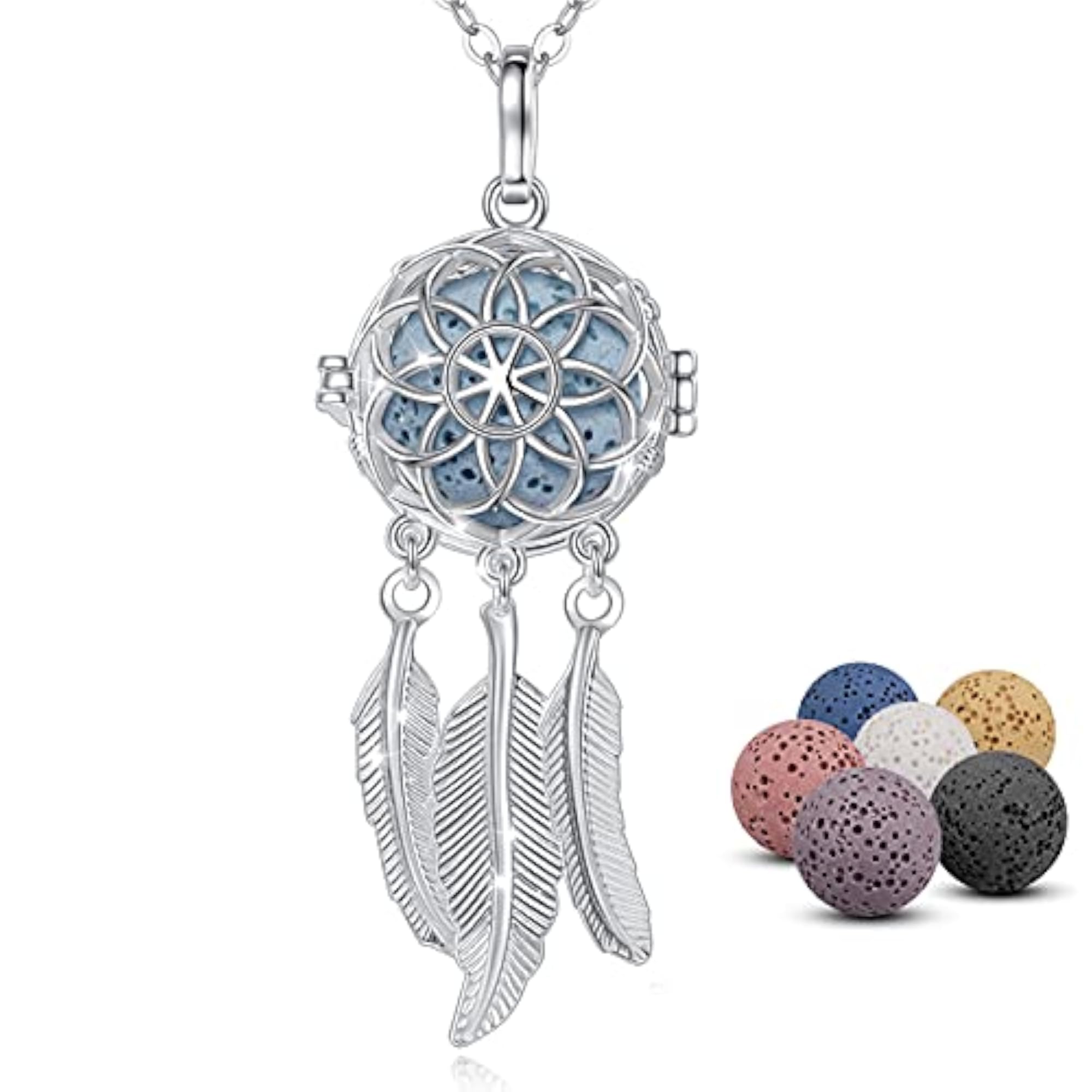 Dream Catcher Diffuser Necklace, Aromatherapy Locket