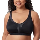 DELIMIRA Damen BH ohne Bügel Große Größen Tshirt BH Seamless Klassische Bequemer Schwarz 75F