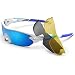 TOREGE Polarized Sports Sunglasses with 5 Interchangeable Lenes for Men Women Cycling Running Driving Fishing Golf Baseball Glasses TR002 (White&Ice Blue Lens)