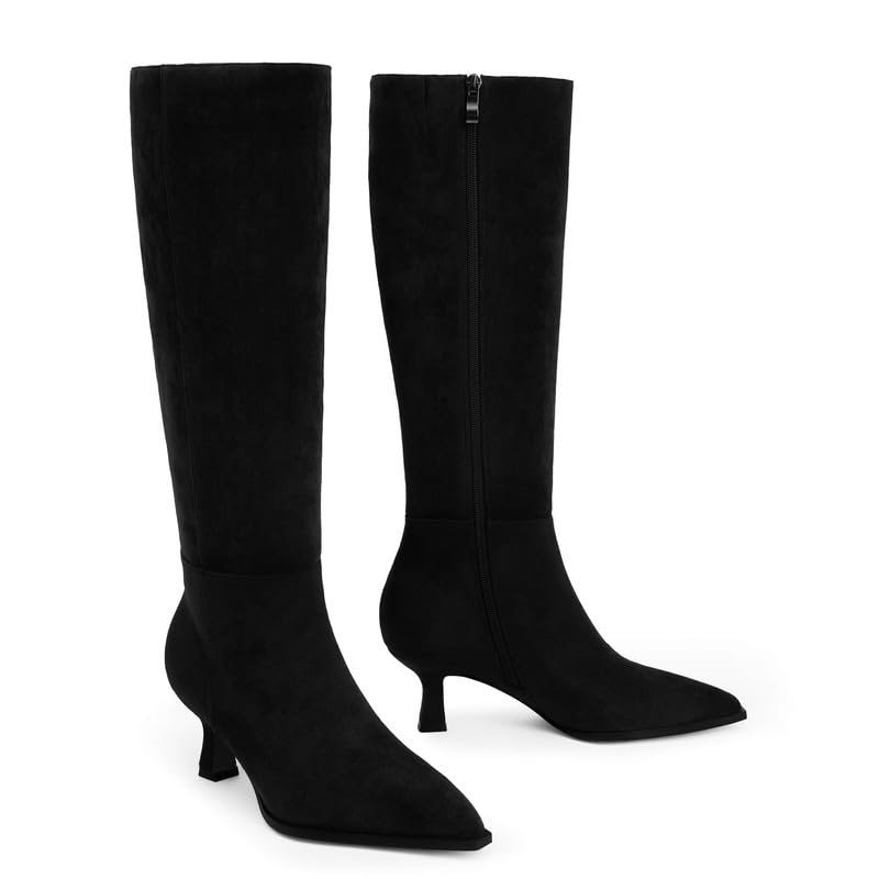 Image of Modatope Knee High Boots for Women Kitten Heel Boots
