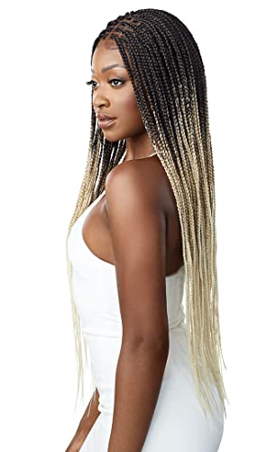Outre 13X4 Lace Frontal Wig Pre Braided Knotless Box Braids Hd Transparent Knotless Square Part Braids (1B) #TOP3
