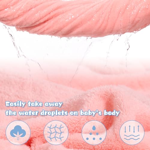 Image of Toddler Towels with Hood for Girls,Soft Premium Coral Fleece Girl Bath Towel-Ultra Absorbent for Baby Cozy and Warm-Bath Essential for Newborn, Infant and Children, Pink Unicorn