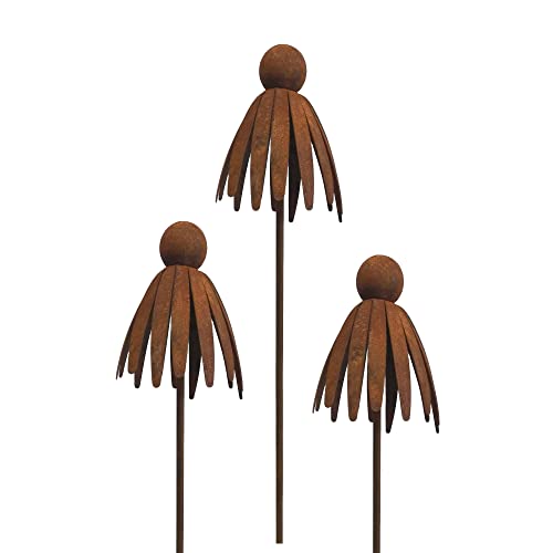 Bornhöft Lot de 3 piquets de jardin en métal rouillé pour décoration de jardin en rouille Cover