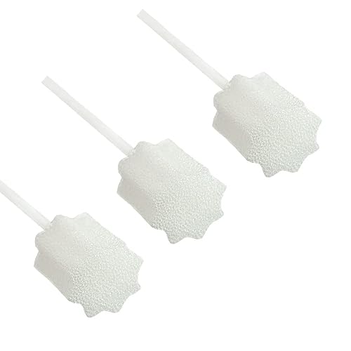 Miniatura 1 de Hisopos orales desechables, sin tratar y sin sabor, esponja de limpieza oral, cepillos de dientes, color blanco, 100 unidades