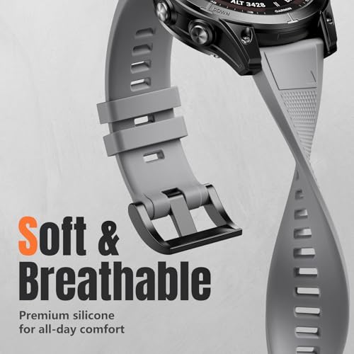 Correa de silicona 26mm compatible con Garmin Fenix 8 miniatura 3
