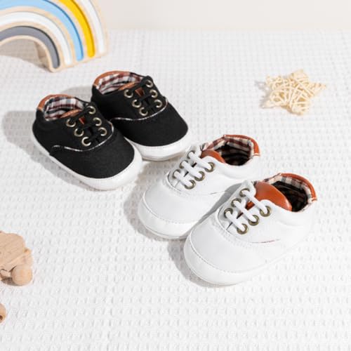 Image of Infant Baby Boys Girls Canvas Sneaker Toddler Slip On Anti Skid Newborn First Walkers Candy Shoes for 0-18 Months