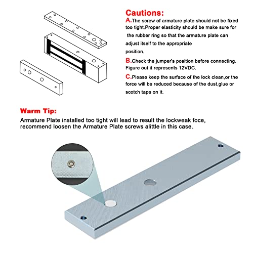 GERSIK Magnetic Lock, 600LBS 280kg Holding Force Electromagnetic Lock, DC 12V Fail-Safe Mode Access Control System, Outswing Door Security by GERSIK - Used condition - Image 2
