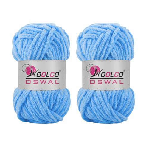 Image of Yankie Chenille Supersoft Velvet Yarn, Plushie & Blankie Yarn for Crochet, Knitting, Amigurumi & DIY Crafts (ICY Lavender, Pack of 2)