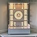 Aakrati Designer Wooden Slab White Temple White and Brown LED Light for Home and Office|Pooja Temple|Puja Mandir|Wall Hanging & Table Top Pooja Mandir (18X12X10 HXWXL Small)