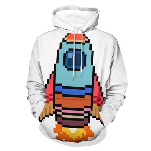 Sweat à capuche unisexe avec motif fusée de dessin animé taille S