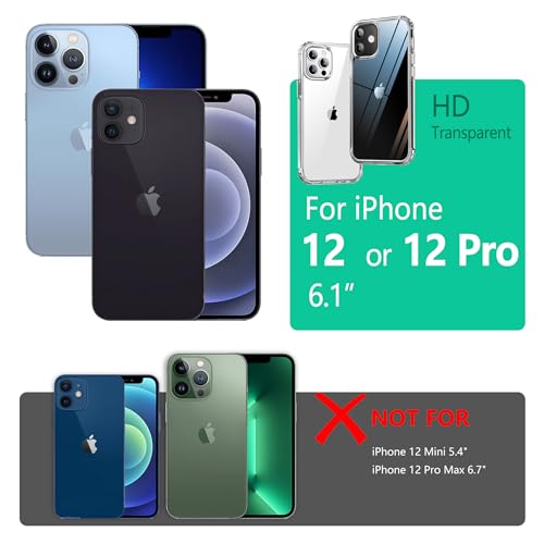 Image of ONES for iPhone 12 /12 Pro Slim Case Clear, [PC + TPU Hybrid][Military-Grade Drop Protection][Anti-Yellowing], Shockproof Silicone Hard Cover, Transparent Case