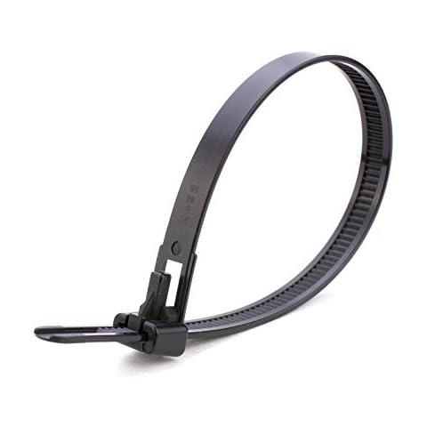 Gocableties 100 Pack of Heavy Duty Black Releasable Cable Ties, 150mm x 7.6mm, 6" Premium Reusable Tie Wraps, Strong Nylon Zip Ties Cover