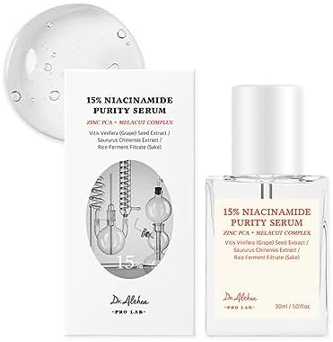 Dr. Althea 15% Niacinamida Purity Serum - Sérum facial iluminador con Zinc PCA y Melacut Complex - Poros reducidos, piel uniforme, sebo regulado - Vegano, pH 6.1, 30 ml